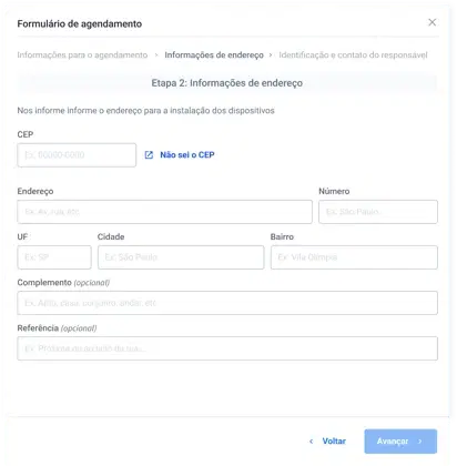 Tela do Painel Cobli — Como solicitar o agendamento de serviços de instalação, troca ou desinstalação