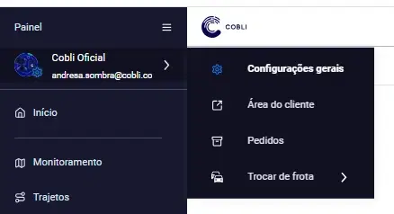 Tela do Painel Cobli — Convidando outros usuários para o painel