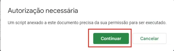 Aviso do Google sobre permissão necessária para o app